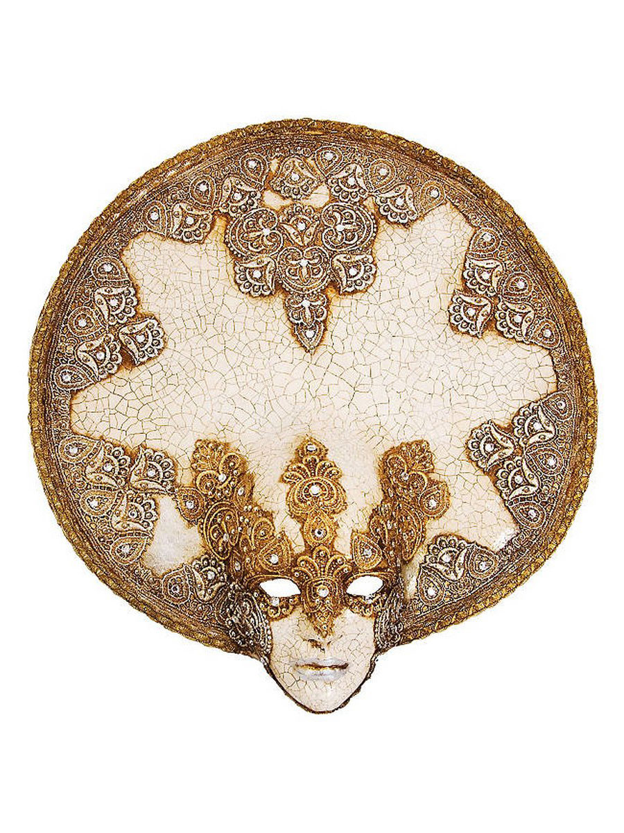 Maschera veneziane /"SOLE LUNA ORO CRAQUELE grande/" CARNEVALE VENEZIA