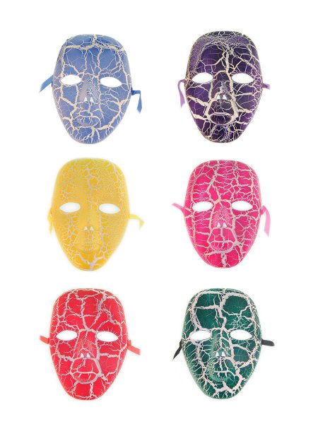 6x Maske Gesichtsmaske Wüste Violett Wüstenboden Look Maskenball