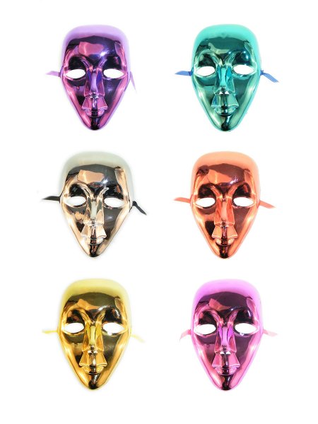 Maske Gesichtsmaske Metallic Metall Look Karneval Fasching